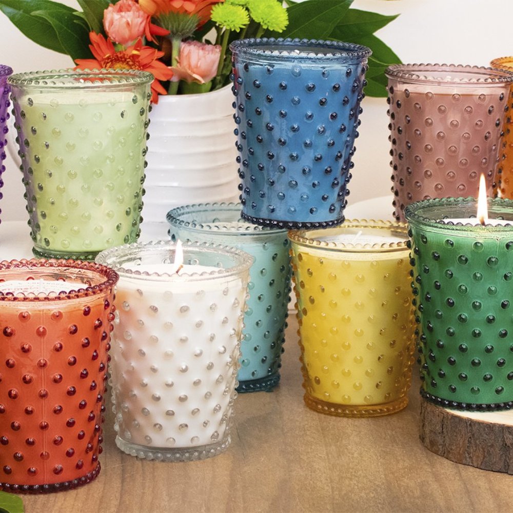 Lavender & Grapefruit Hobnail Glass Candle - NWT - Picture 3 of 15